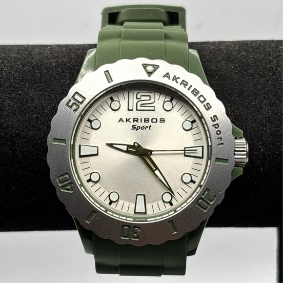 Green Akribos Men's Watch - Picture 1 of 5